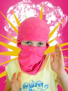 I am the pink and yellow ninja. Even though my shirt says sweet.. it means dangerous!