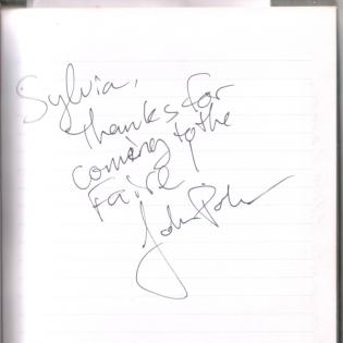 John Park's autograph in my book!